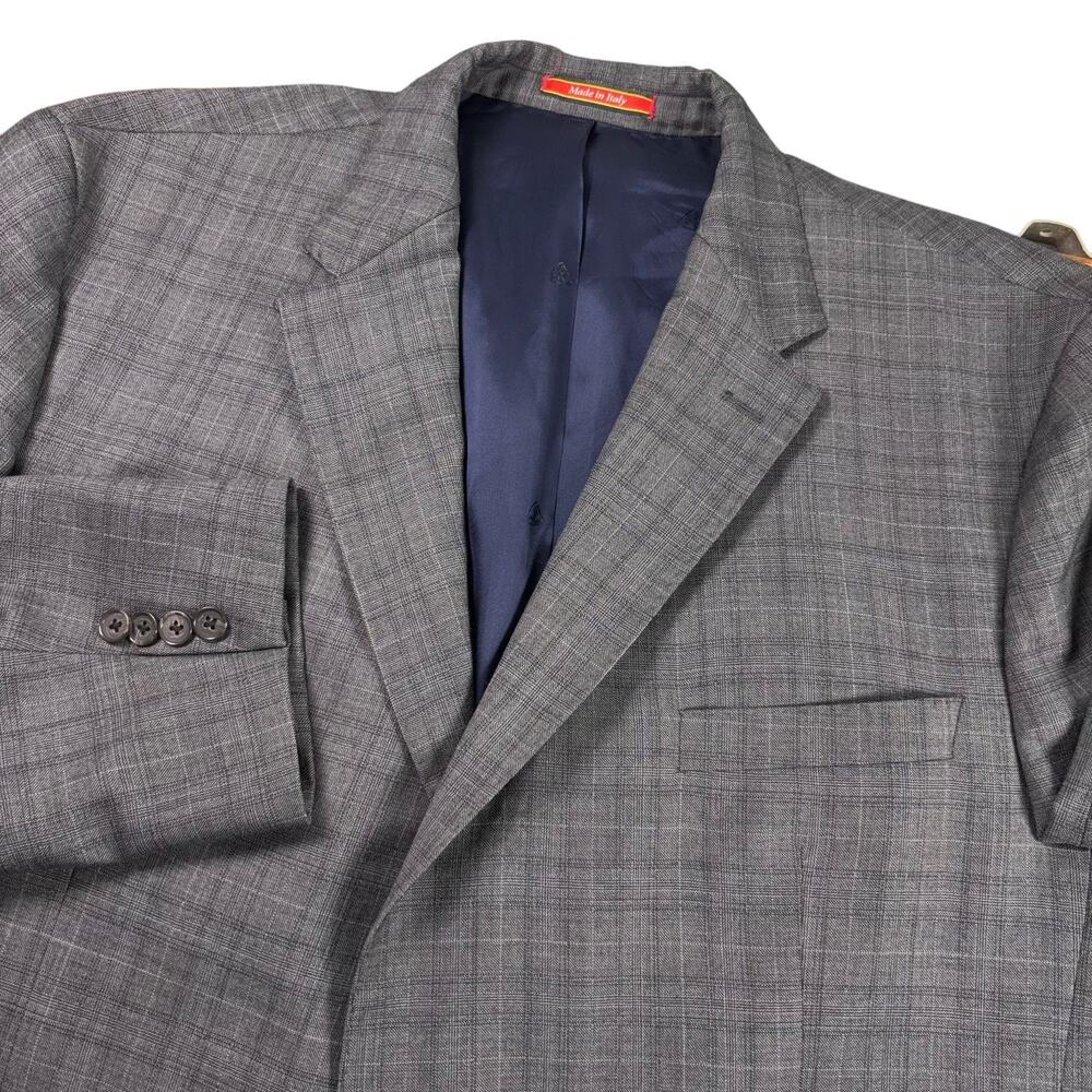 Daniel Cremieux Loro Piana Wool Blazer Men 50R Gray Glen Plaid Sport Jacket Coat